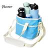 Foldable Drink Holder for Delivery Beverage Pouch with Adjustable Strap, Reusable Waterproof 4 Cup Carrier Collapsible Parties Holder, Portable Caddy