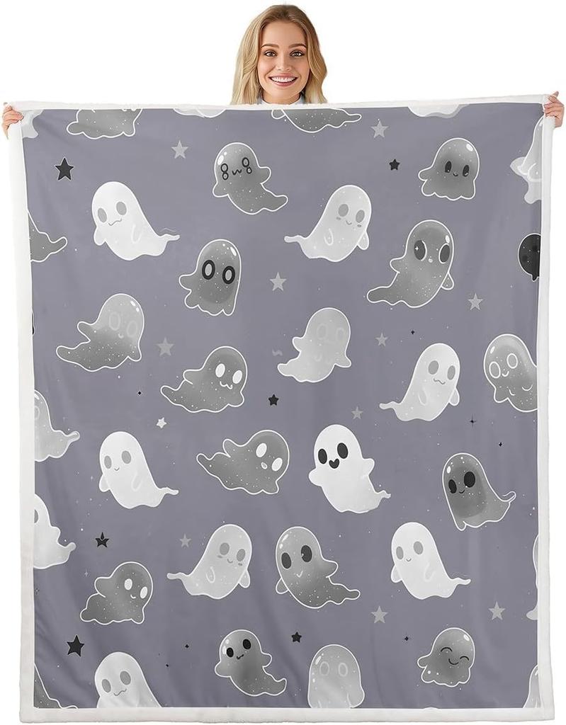 Merry Christmas Fleece Blanket for Kids Boys Girls Xmas Gnome Santa Claus Sherpa Blanket, Happy New Year Blanket Festival Themed