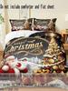 Christmas Bedding Set Merry Christmas Duvet Cover Set, Christmas Printed 3 Pieces Christmas Room Decorations Comforter Cover Set