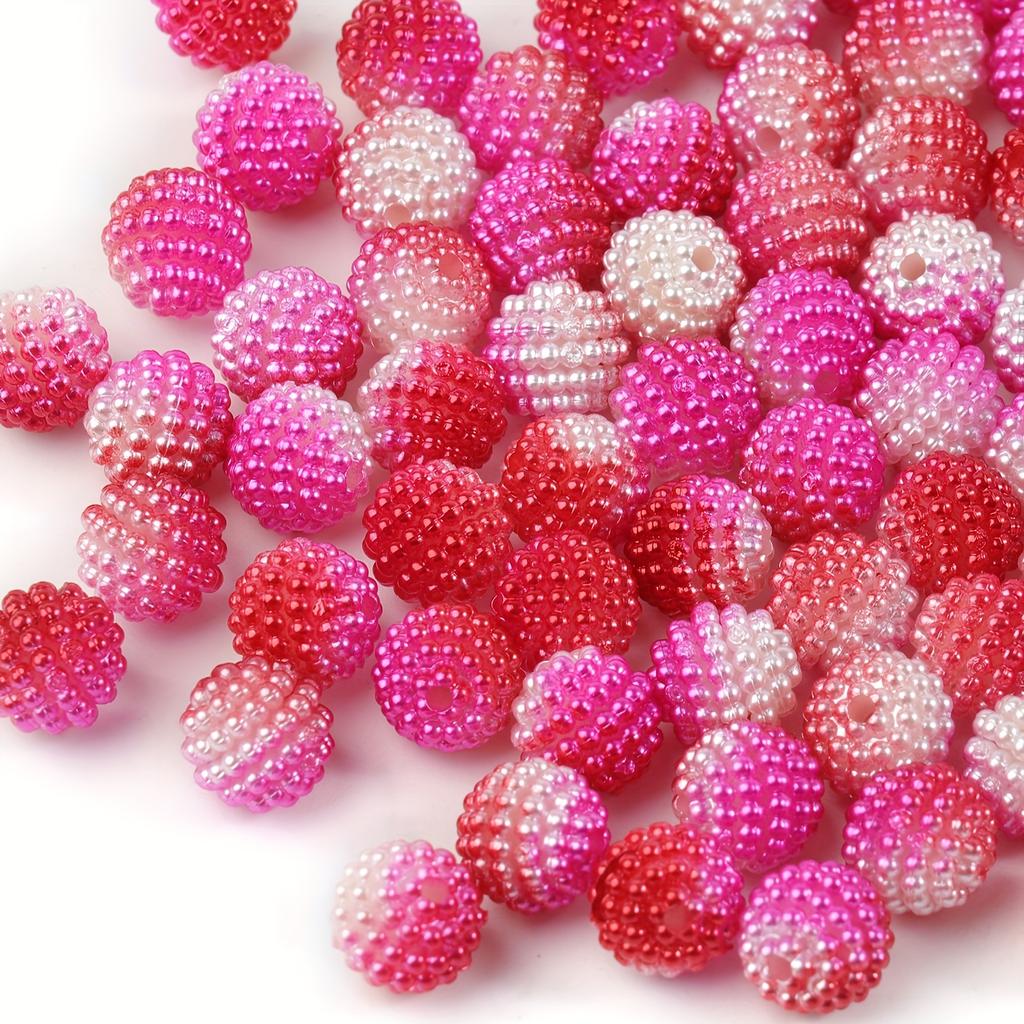 10mm 90stk/pose Flerfarget akryl Bayberry Perler Imiterte perleperler Runde løse perler Avstandsperler For øredobber Armbånd Halskjede Smykkefremstilling