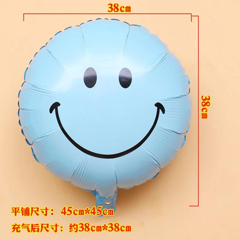 10Pcs 18inch Smiling Face Aluminum Foil Balloons for Wedding Children's Birthday Party Decor Baby Shower Field Balloon Kids Toys