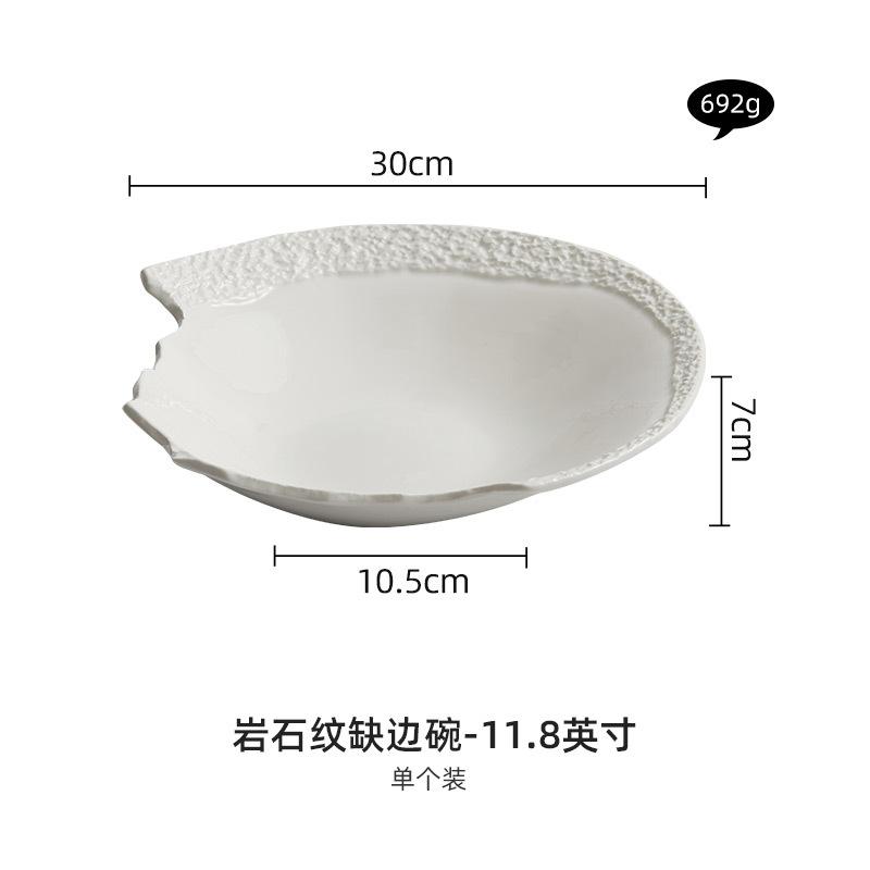 Assiette à bord cassé créative, plats de restaurant d'hôtel, assiette de décoration, plat principal, assiette à dîner, steak, assiette à dessert, vaisselle de cuisine