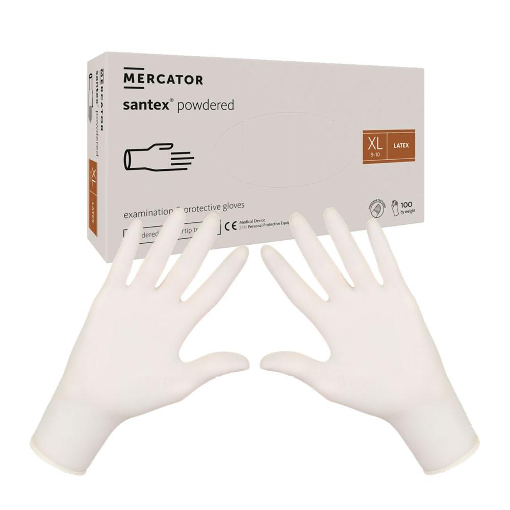 Santex Powdered Finger Txt Latex Gloves 100 Pieces