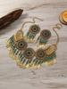 Gypsy Bohemia Chic Vintage Metal Coin Crystal Tassel Jewelry Sets Women Hippie Turkish Ethnic Tribal Necklace Earring Set