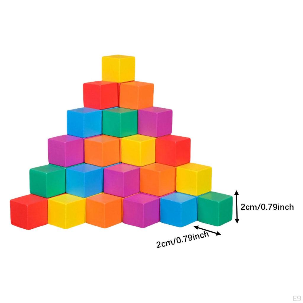 And Sorting Cubes, Math Toy for Early Learning, Versatile, Colorful Square Wooden Blocks Puzzles