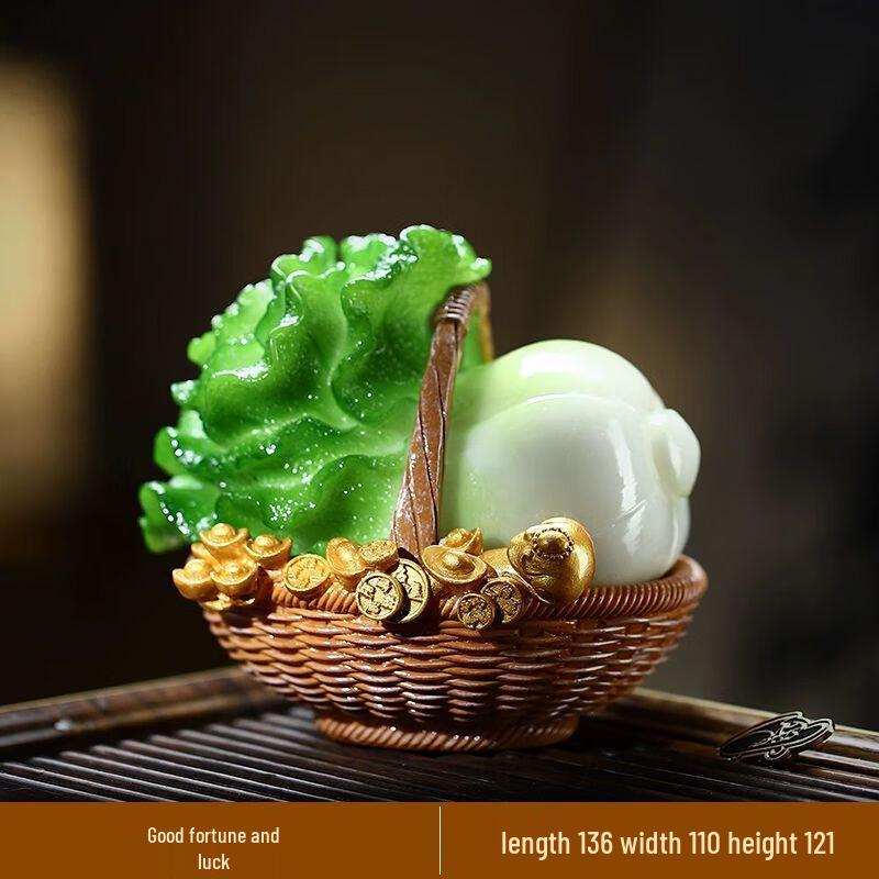 Bai Cai Ru Yi Resin Tea Pet Ornament