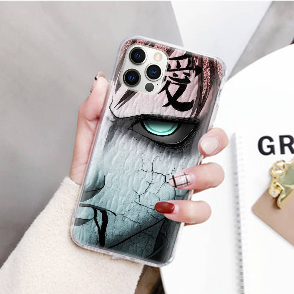 JW81 Naruto Gaara Transparent Case for Samsung A04 A14 A23 M33 M53 Realme 10 9 C35 C55 VIVO Y02 X80 Infinix Hot 30 Note 11 Tecno Spark 8P Pro