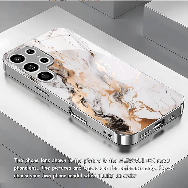 Electroplated Glass TPU Hard Case for Samsung Galaxy S26 S25 S24 S23 S22 S21 FE Ultra Plus Scratch Resistant Advanced Protection