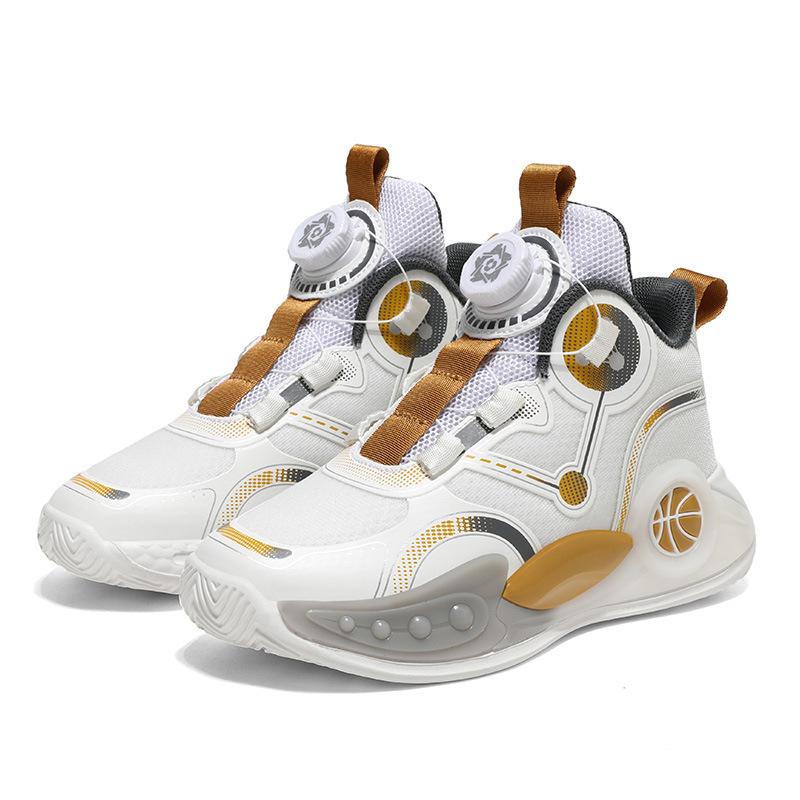 Classmates 2025 Children's Basketball Children's Mesh Breathable Middle and Older Children's Non-Slip Autumn Fashion Rotary Buckle Running Sneakers