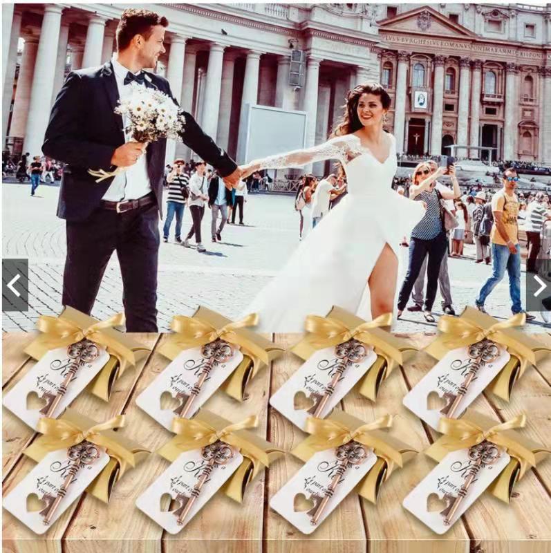 Vintage Key Style Bottle Opener, 50-Pack for Weddings & Parties