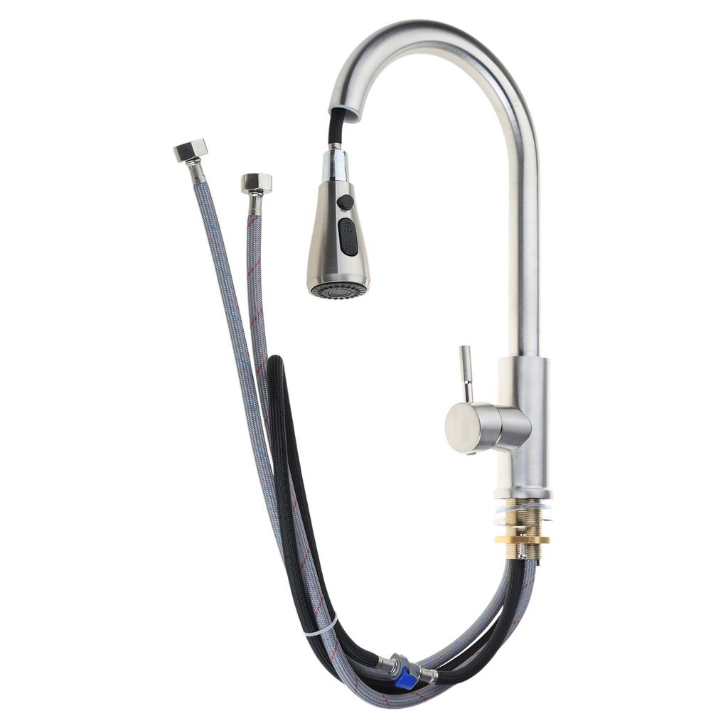 Rüstet Küchenarmatur mit ausziehbarem Sprühkopf, Heiß- und Kaltwassermischer, flexiblem Auszugshahn, geeignet für Zuhause, auf.