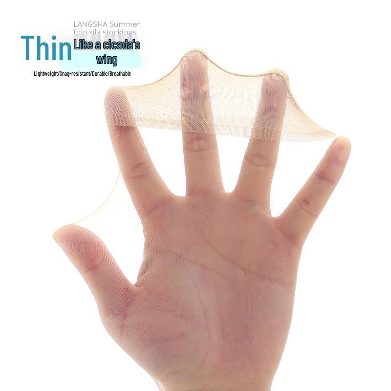 Langsha Women's Ultra-thin Transparent Silk Socks - Durable, Snag-resistant, Flesh Color, 5 Pairs