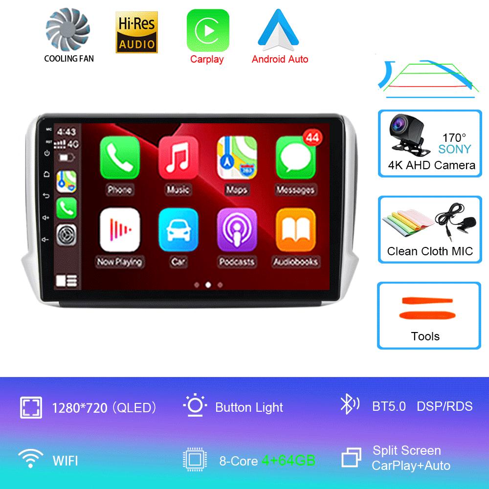 Android 14 For Peugeot 2008 208 Series 2012-2018 Car Multimedia Navigation GPS Carplay 2din Stereo Autoraido Radio 5G WIFI DSP