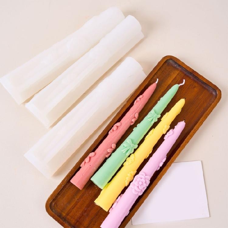 Flower Candle Mould Handmade Bows Silicone Molds Soap Molds Ornament Molds Castings Molds Long Rod Molds Craft Supplies