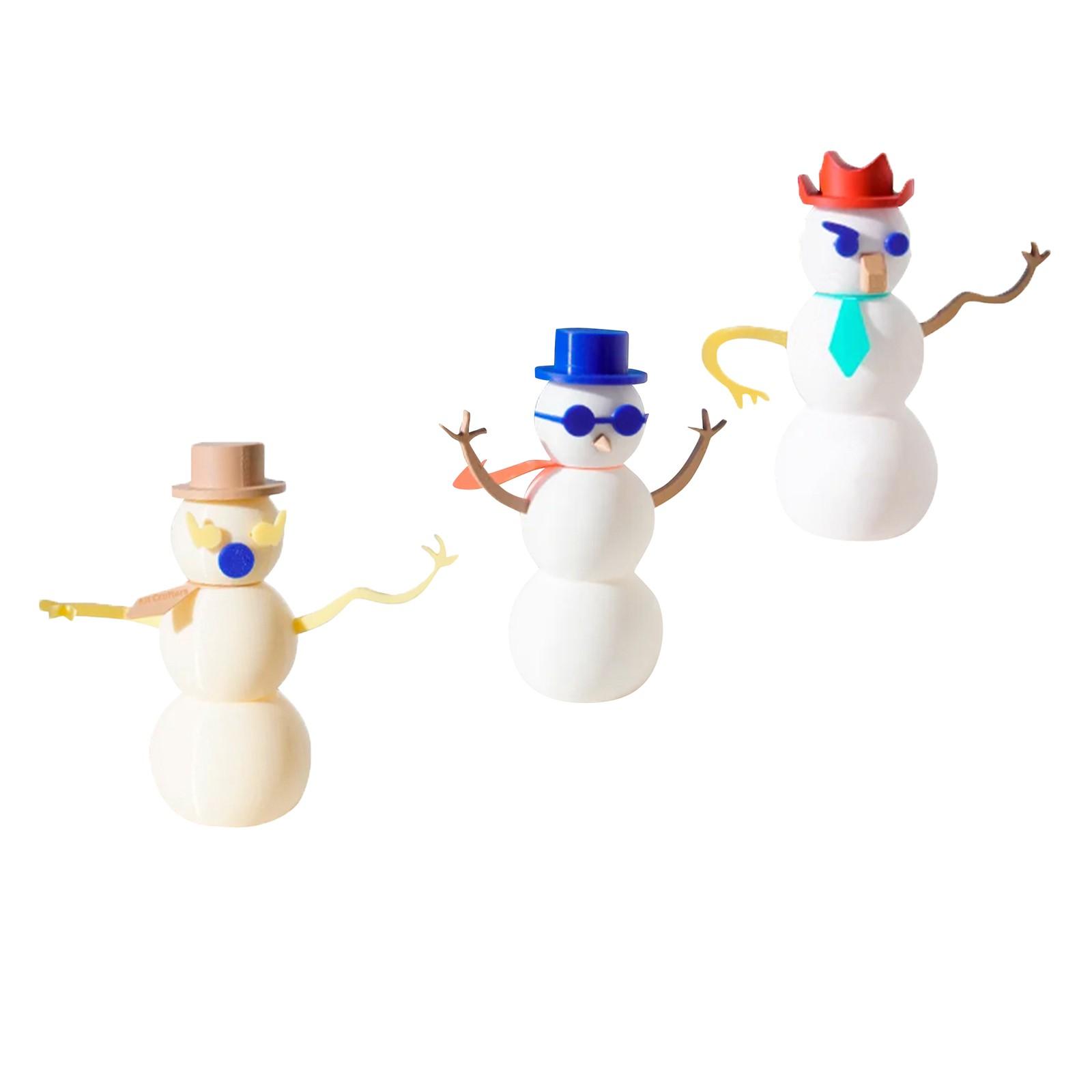 

3D-печатный рождественский снеговик, аксессуары для самостоятельной работы, игрушки для снятия стресса, украшения белый