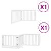 6 Piece Foldable White Dog Gate 480 cm Poplar Wood