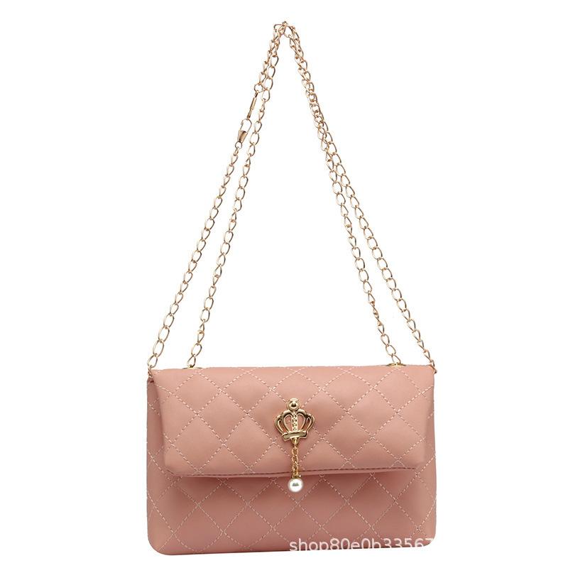 

Вышивка цепочка на плечо сумки сумки женщины2025 новая сумка женская щедрая мода простая маленькая квадратная сумка розовый