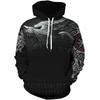 Unisex Hooded Long Sleeve Sweatshirt With 3D Digital Print Viking Mythology Design Casual Streetwear
