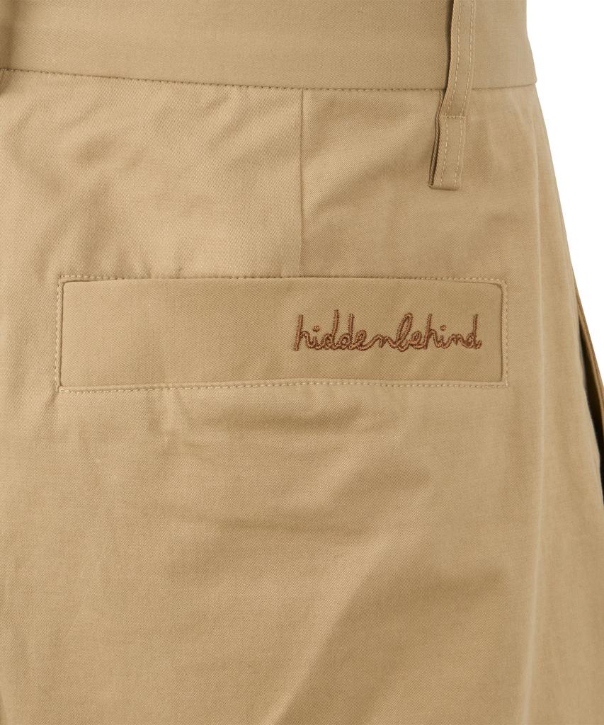 HIDDEN BEHIND Pinter Big Wide Curved Pants (Beige)