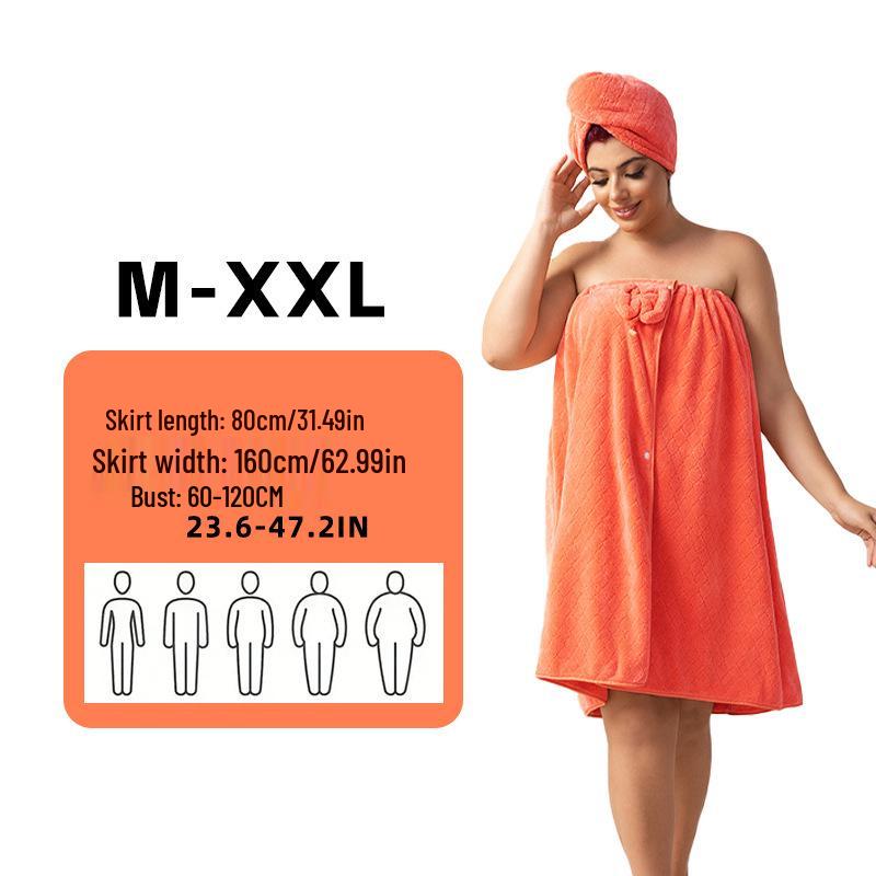 Plus Size Quick-Dry Absorbent Bath Skirt Robe