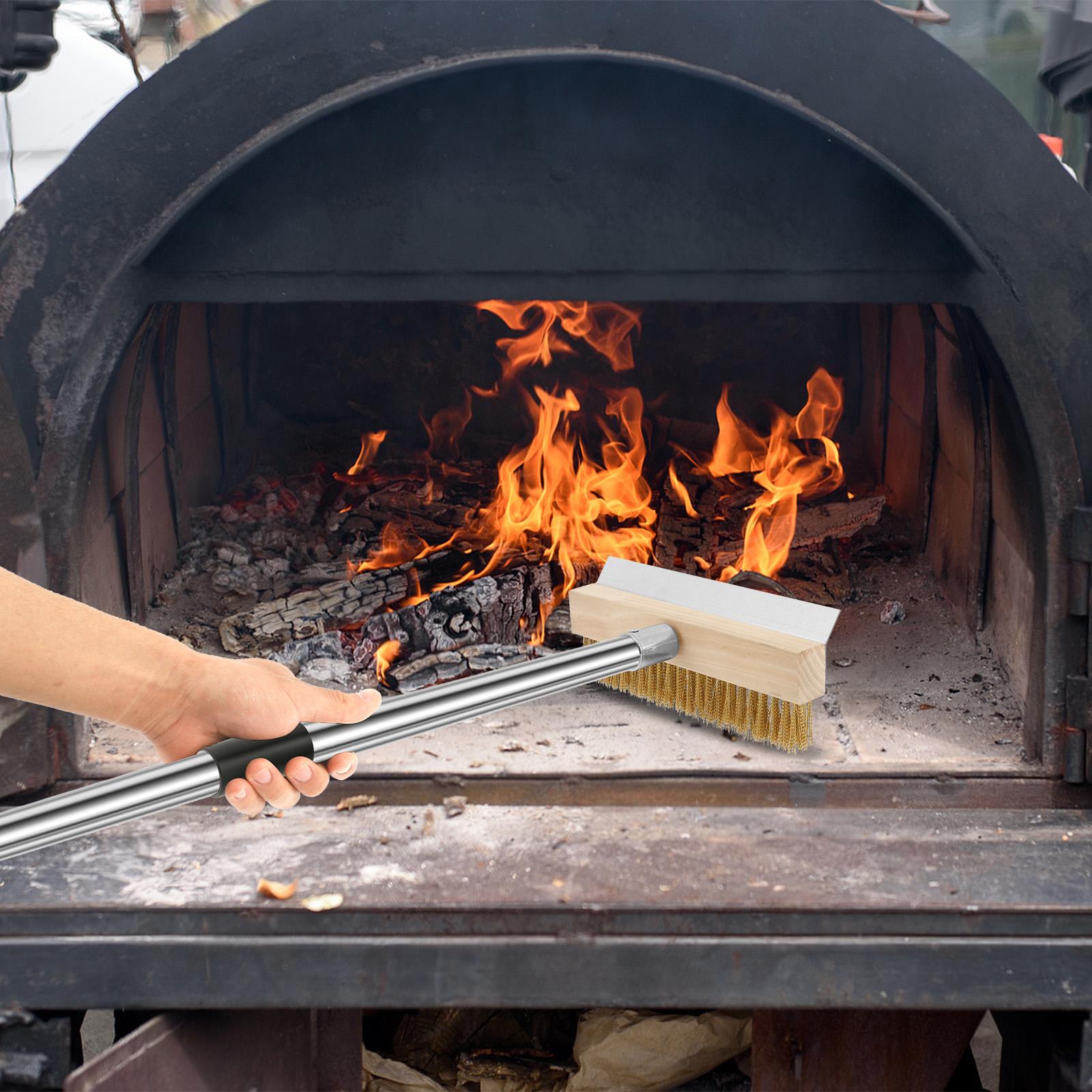 

1 шт. Щітка для піца-печі з регульованою довжиною, латунна щетина, щітка для піца-печі з довгою ручкою, портативні інструменти для чищення гриля для кухні