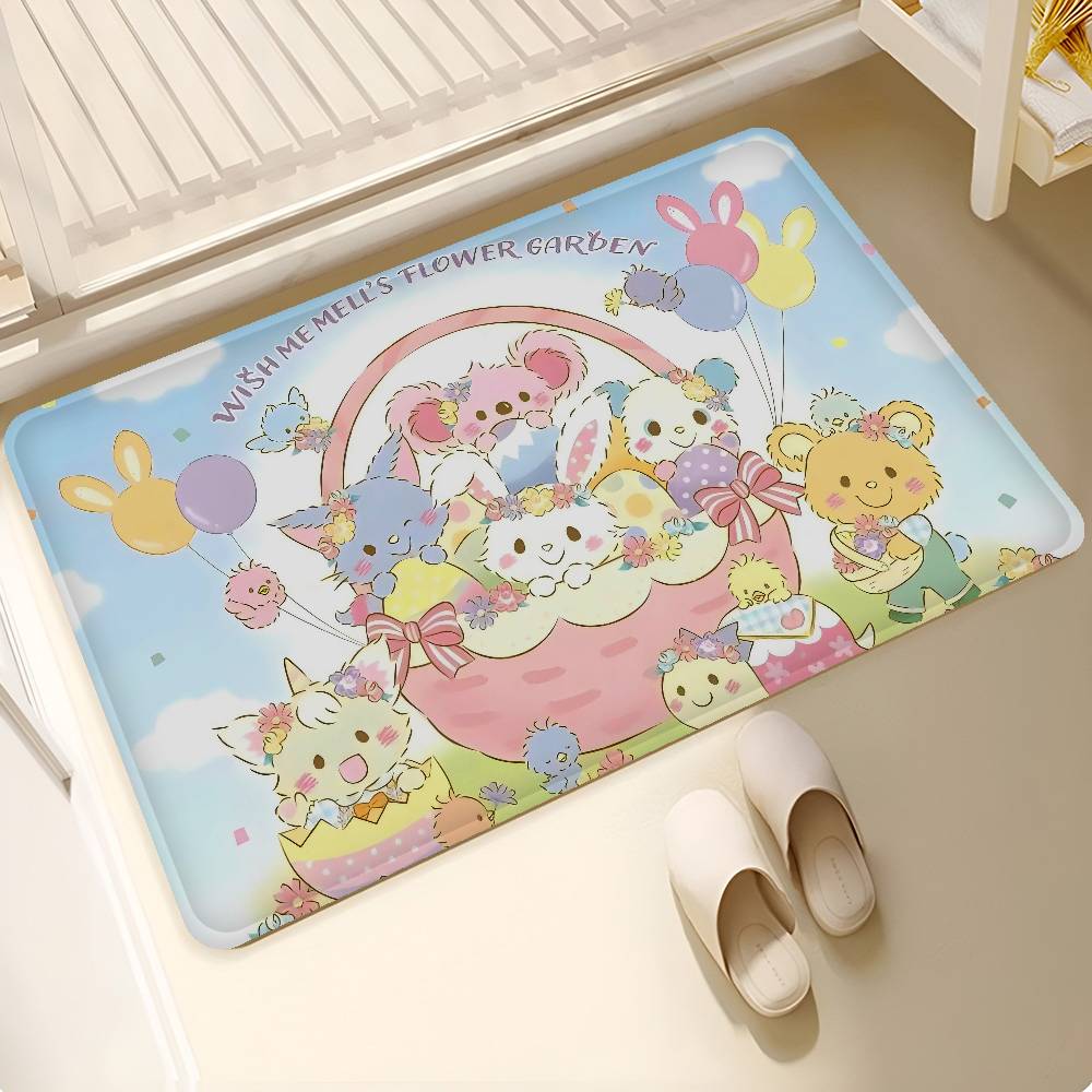 

Cute Wish Me Mell Cartoon Floor Mat Non-Slip Laundry Room Mat Laundry Decor Balcony Child Living Room Bedside Mats 50x80cm