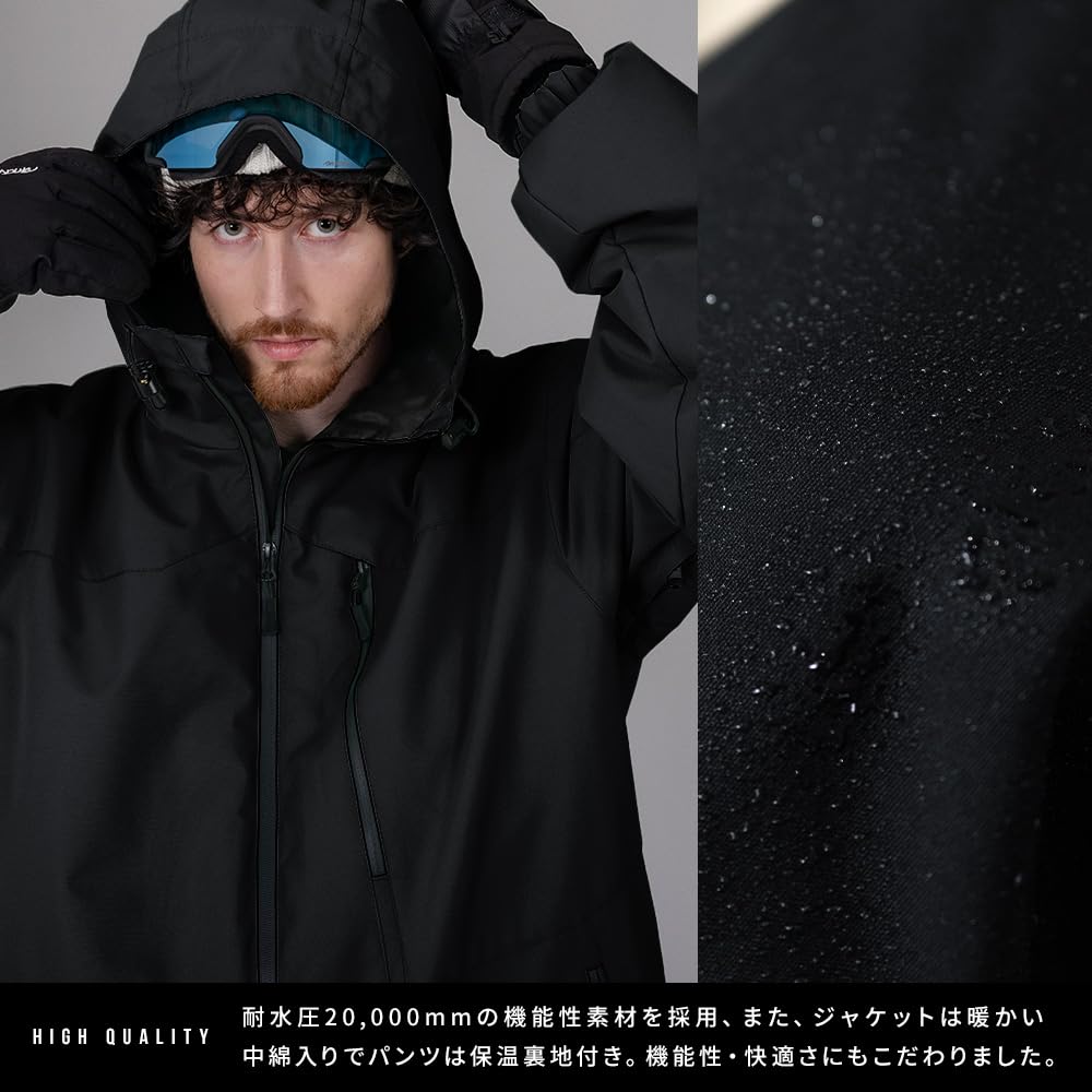 Snowboard Wear Set and BLACKSNOW BS25JFOT03M x BS25JFOB02M Black Snow Ski Wear Snowboard [BLACK SNOW] Men's (Top Bottoms)