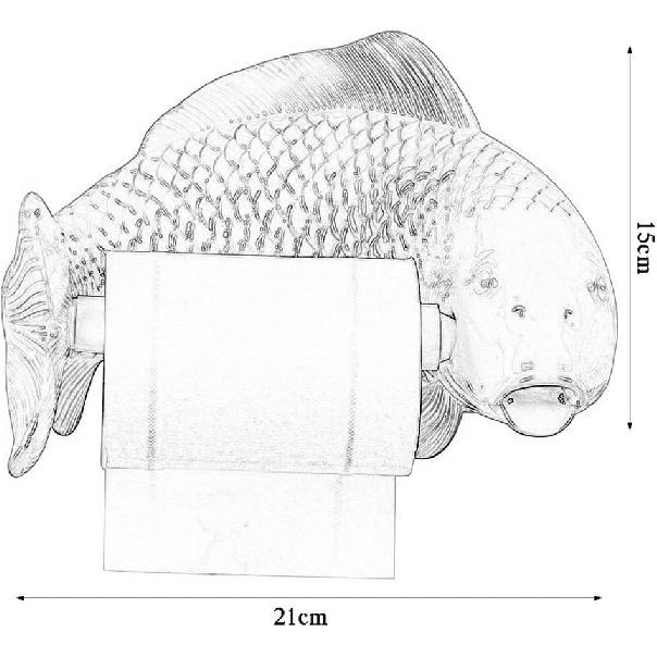 Toilet Paper Holder Wall-Mounted Toilet Roll Holder Tissue Rack Creative Resin Fish Toilet Paper Towel Shlef Cute Animal Household Toilet Paper