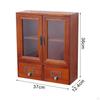 Storage Cabinet, Desk Organizer Cupboard Retro with Double Door, Cabinet Wooden Display Rack for