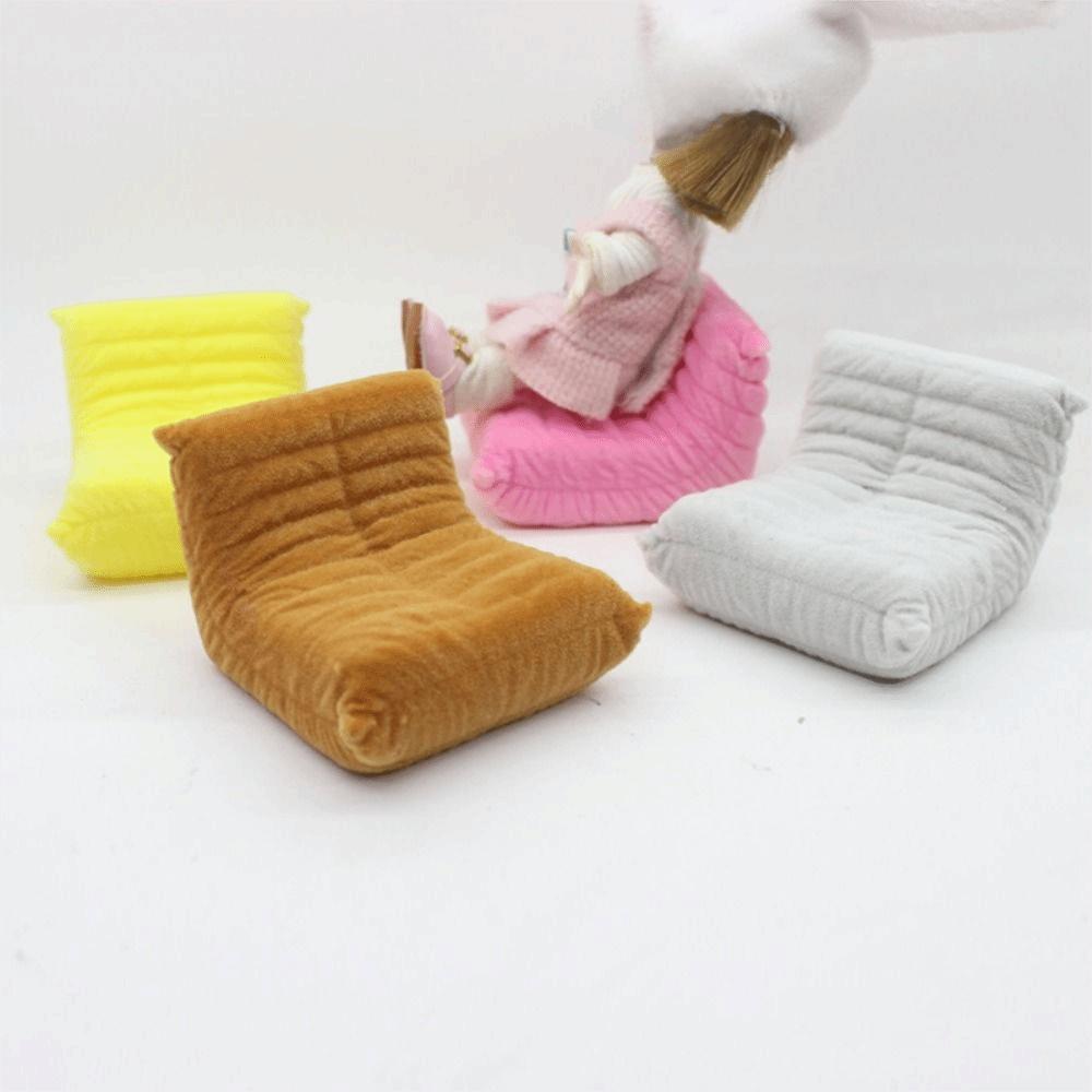 Flokket Dukkehus Tilbehør 1:12 Mini Latsabbsofa Dukkehus Tilbehør