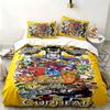 Set 3 pezzi Cuphead Perfetto per la camera da letto Set letto confortevole include una copripiumino e due federe Ideale regalo di compleanno o di Natale