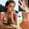 Golden Silver-color Metallic Tattoo Sticker for Women Girls Temporary Tattoo Sticker
