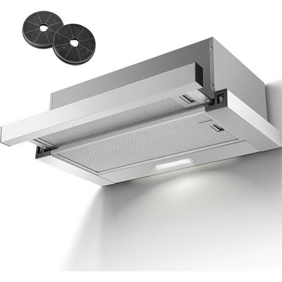 KICHPOWER 60 Cm Range Hood, Flat Screen Hood with 620 M³/h Airflow, Flat Exhaust/Recirculation Hood, LED Lighting
