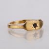 925 Silver Black Spinel Ring Yellow Gold Plated Round Gemstone Minimalist Women Jewelry Stacking Ring