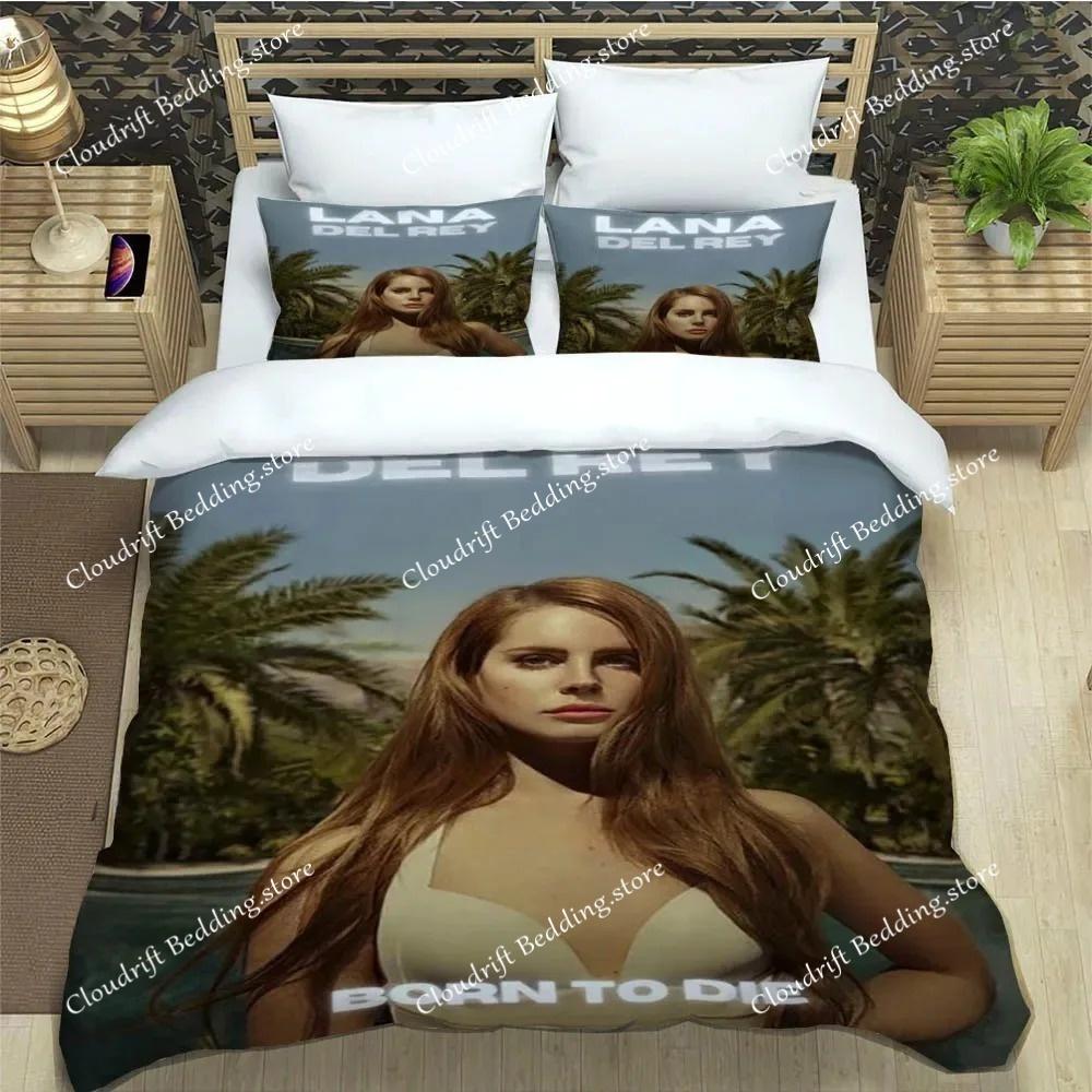 Singer Lana Del Rey Duvet Cover Pillowcase Bedding Set Cute Animation Home Dormitory Room Decoration Boys Gift