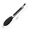 Heat-Resistant Silicone Tipped Stainless Steel Food Tongs