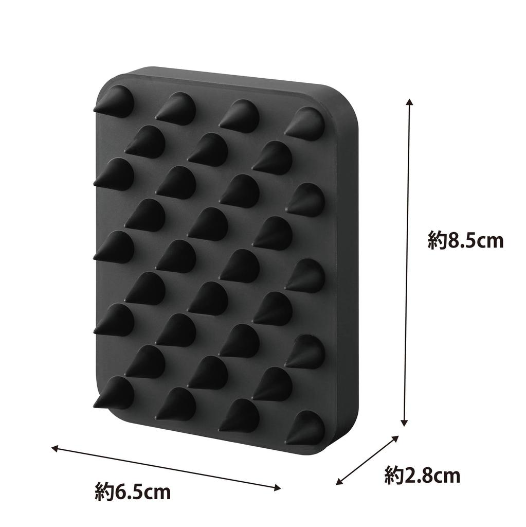 Yamazaki Magnetic Scalp Massage Hard x x Floating Scalp Head 1772 Brush, Type, Black, Approx. W6.5 D8.5 H2.8cm, Tower, Storage, Brush, Massager,