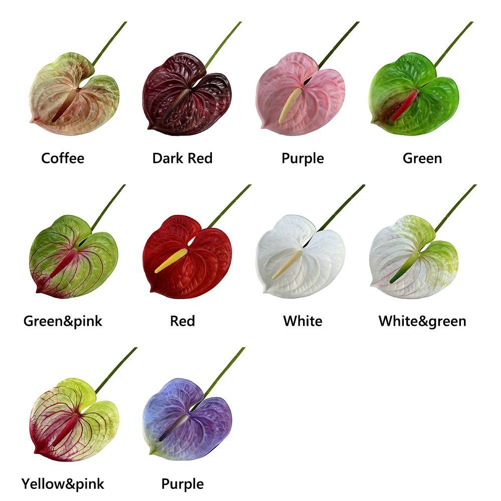Soft Rubber Artificial Small Anthurium 60cm Simulation Plant Creative Fake Flower  DIY Accessories