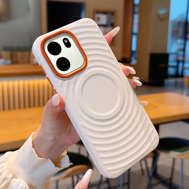 

For OnePlus Turbo 6 6V Case Magnetic Ripple Pattern PU Leather Cover with Metal Camera Lens for One Plus 6 V Oneplus Turbo 6