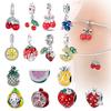 Copper Fruit Series Cherry Strawberry Pendant Jewelry Beads For Original Bracelet Exquisite Plata Bead Women Gift