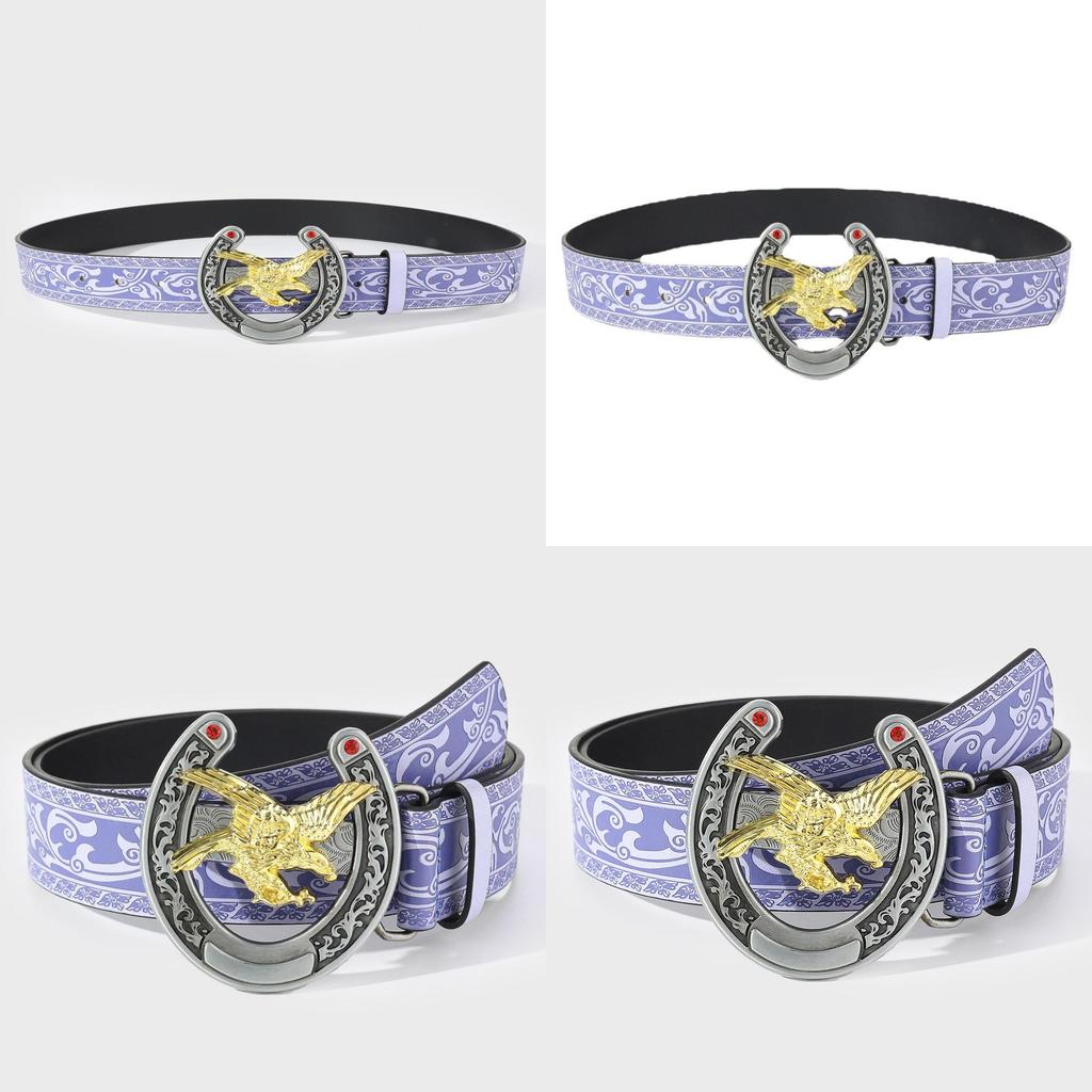 Artistic Eagle Shaped Pu Leather Belt For Men With Ethnic And Vintage Touch