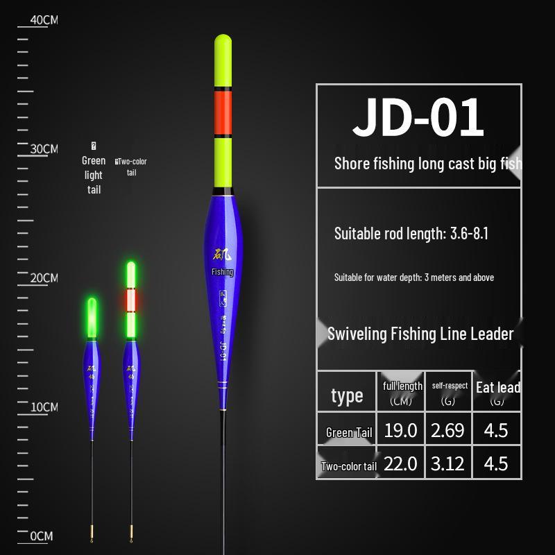 Dual-Use Electronic Fishing Float - Long Cast Sliding Rig for Day & Night, Big Fish and Carp, with Eye-Catching Night Light