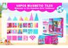 Colorful Magnetic Tiles Pink Dollhouse Set - STEM Educational Toy