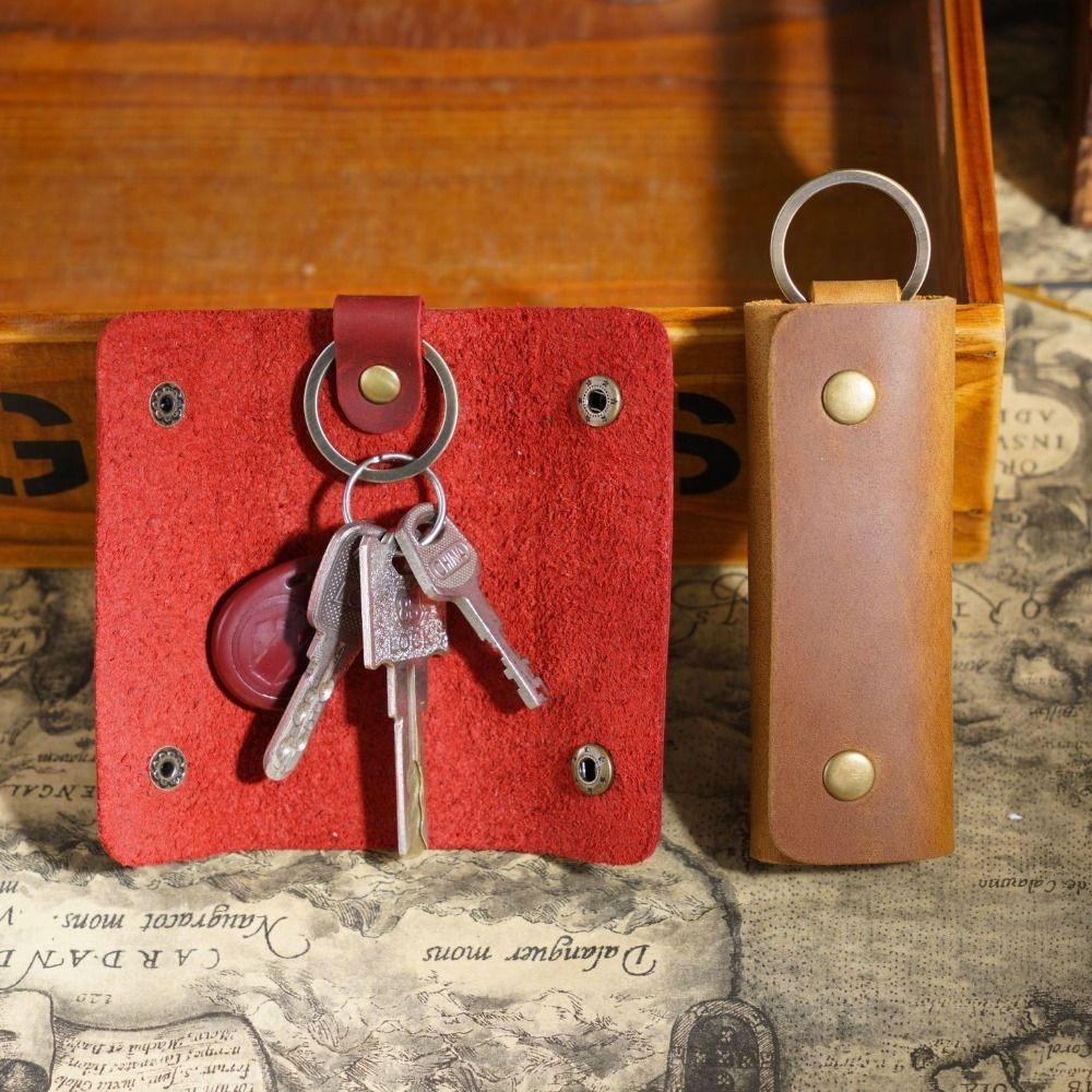 Minimalist Mini Key Bag Genuine Leather Pocket Keychain Case Men Car Key Pouch  Small Gifts