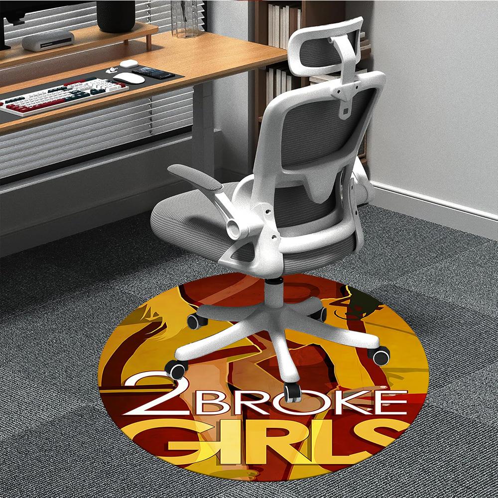 

1pc Broke Girls Office Round Area Rug, Under Office Chairs Bedroom Living Room Home Decor a1022287 80cm by 80cm