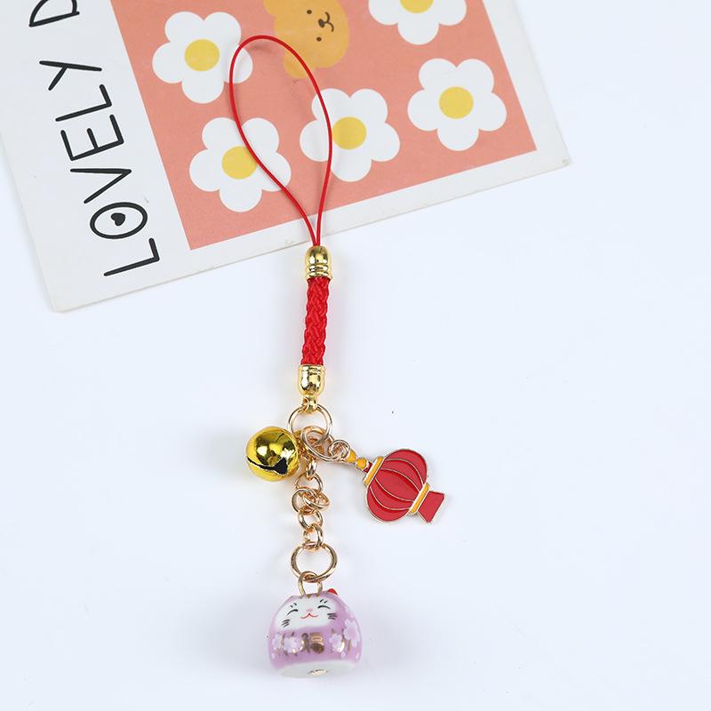 Lucky Cat Ceramic Bead Keychain & Pendant - 2025 Festival & Small Gifts Collection