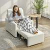 1 Seater Convertible Armchair Sofa Bed With Hidden Storage Wide And Padded Seat 72 X 85.5 X 91 Cm Cream