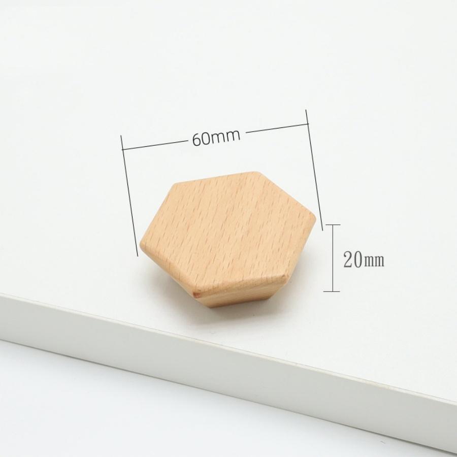 Wooden Handle Hexagon Square Round Drawer Knob Cupboard Closet Knobs Kitchen Cabinet Door Handle Furniture Decoration Wood Knobs