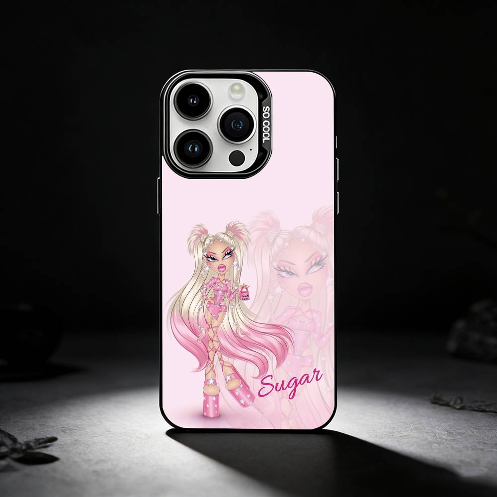 Cool Girl B-Bratz Phone Case For iPhone 17,16,15,14,13,12,11 Plus,Pro Max,XS,Colored silver phone case