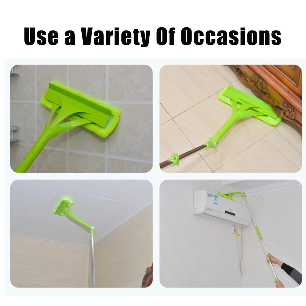 196cm Safe Telescopic High-Rise Window Cleaning Brush Flexible Rotation Glass Cleaner Windows Dust Brush